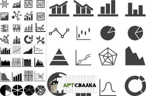 Графики и диаграмы в векторе. | Graphs and diagrams in the vector.